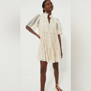 TUCKERNUCK SAND CROCHET LACE CRAWFORD DRESS, SIZE SMALL.